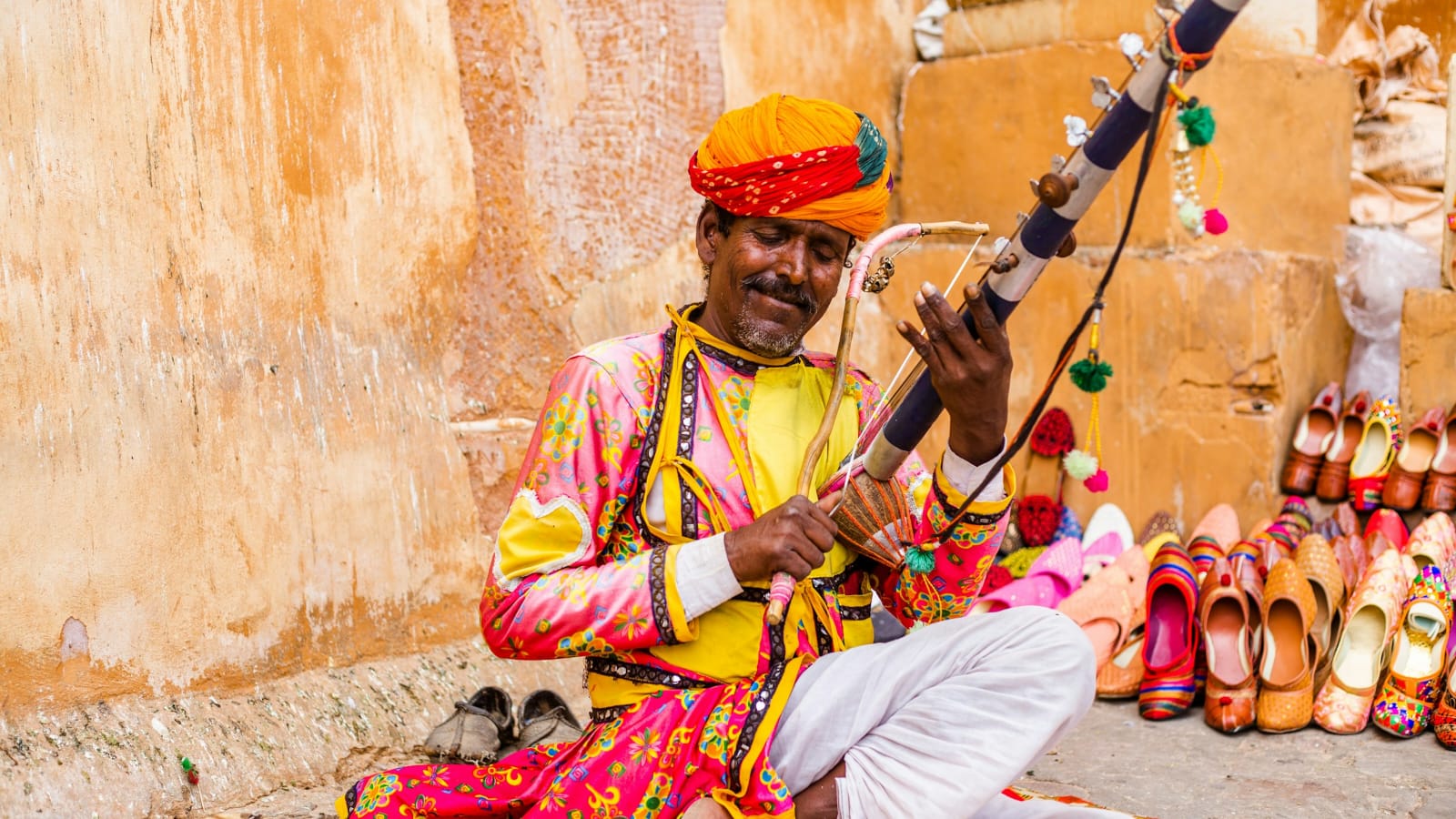 Rajasthani musician sharing traditional music